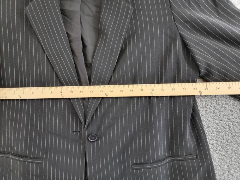 DKNY Pinstripe Notched Collar One Button Blazer Women's 16 Black/White L/S