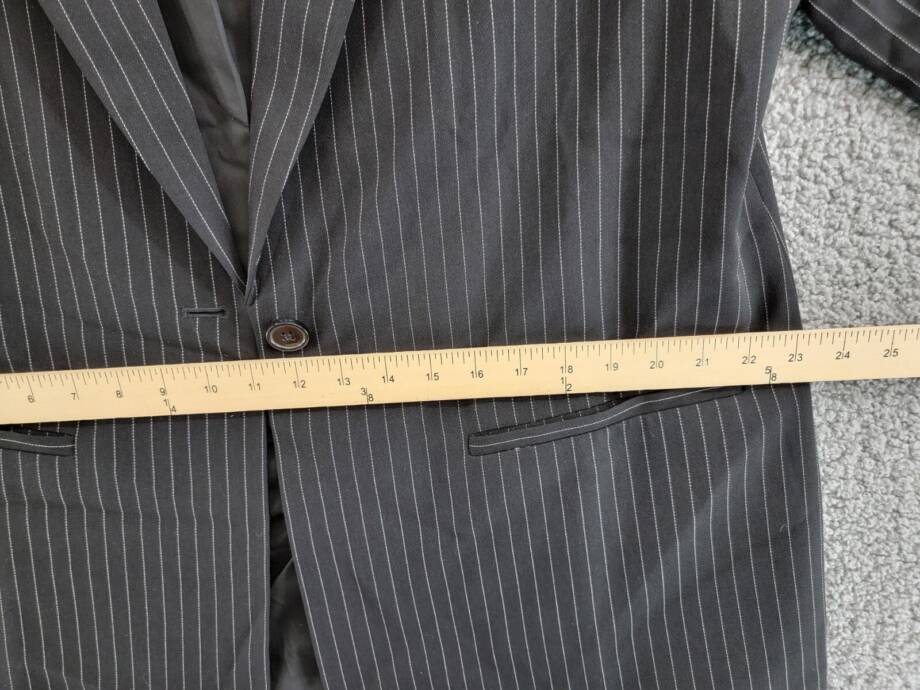 DKNY Pinstripe Notched Collar One Button Blazer Women's 16 Black/White L/S