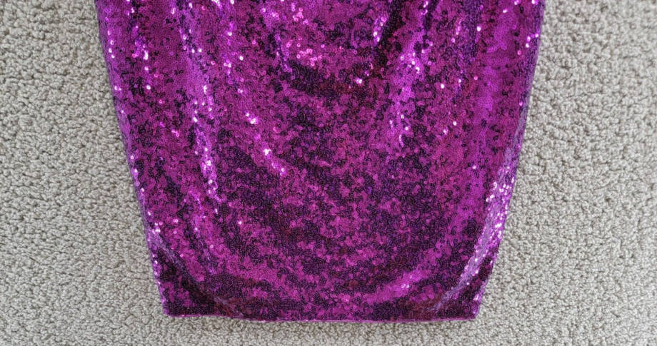 GUESS Sequined V-Neck O-Ring-Strap Dress Women's 12 Purple Back Zip Closure