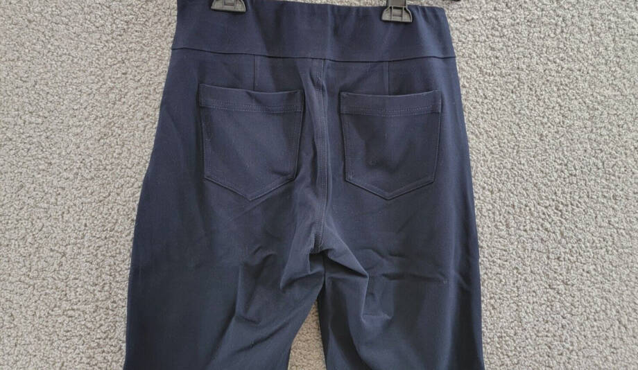NIC+ZOE Work It Straight Leg Pants Women's 6 Dark Indigo Elastic Waist Pull On