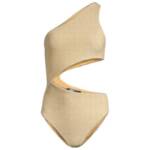 Beach Riot Celine One Shoulder Cutout One Piece Swimsuit Women's S Gold Pull On