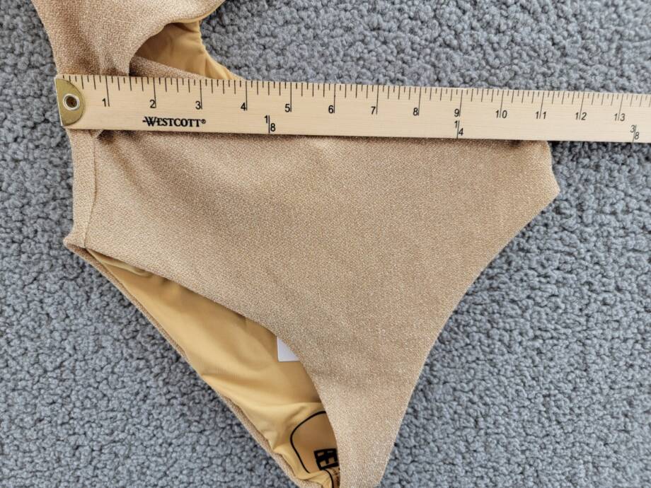 Beach Riot Celine One Shoulder Cutout One Piece Swimsuit Women's S Gold Pull On