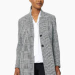 Kasper Petite Two-Button Closure Blazer Women's 4P Black/Vanilla Ice Long Sleeve