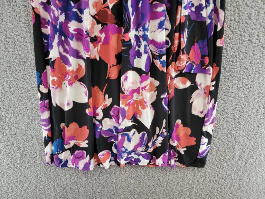 Lauren Ralph Lauren Floral Stretch Jersey Surplice Dress Women's 12 Multi Zip Up