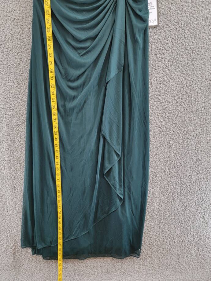 B&A by Betsy & Adam Lace V-Neck Evening Dress Women's 12 Pine Back Zip Closure