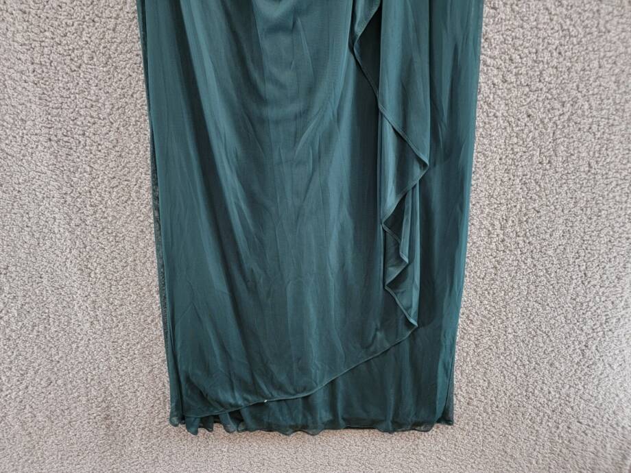 B&A by Betsy & Adam Lace V-Neck Evening Dress Women's 6 Pine Back Zip Closure