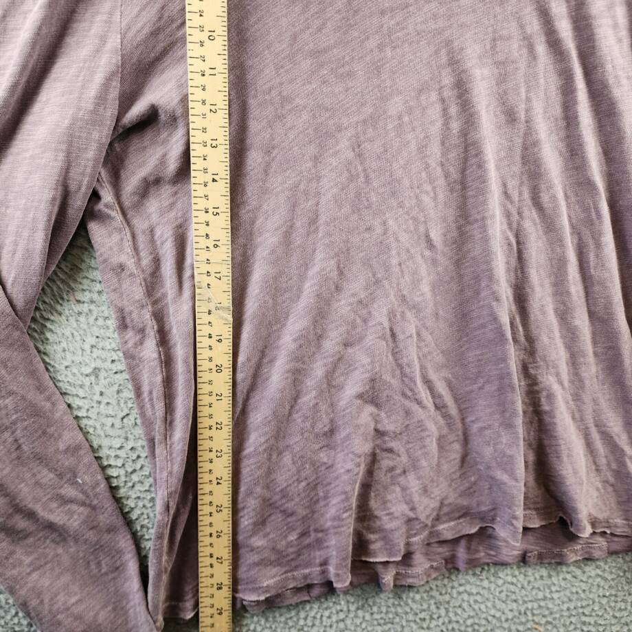 ATM Raw Edge Long Sleeve Tee Men's XL Prune Solid Round Neck Pullover