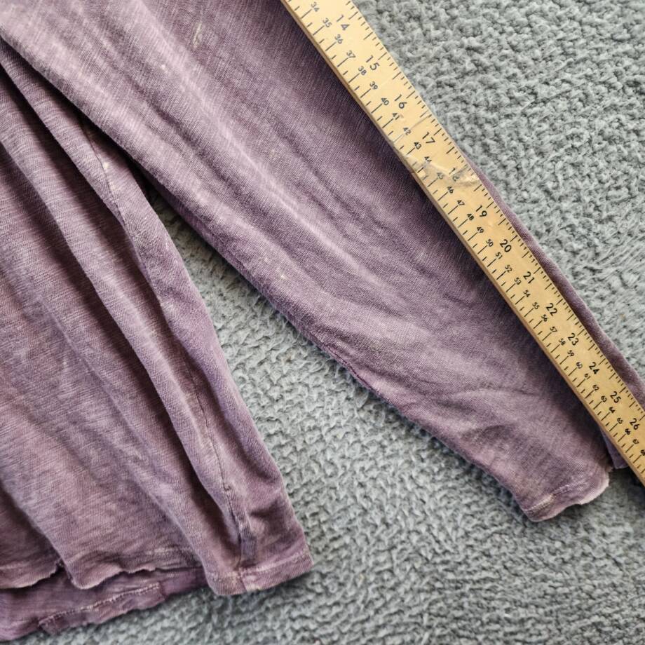 ATM Raw Edge Long Sleeve Tee Men's XL Prune Solid Round Neck Pullover