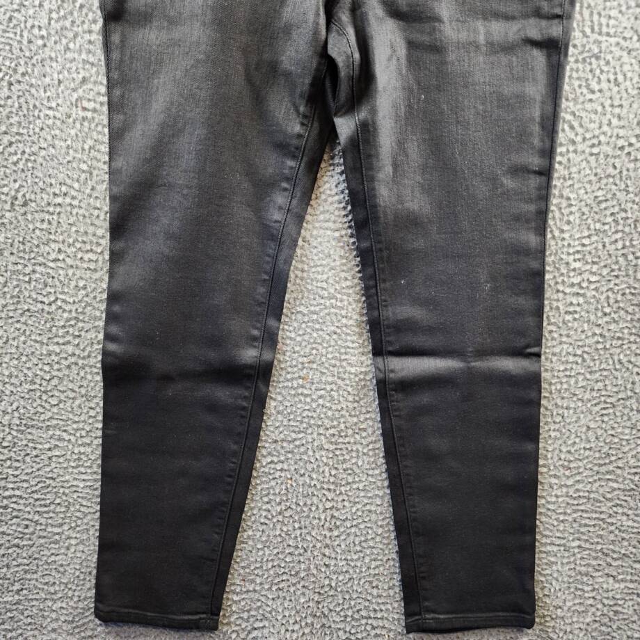 Lauren Ralph Lauren Coated High-Rise Skinny Ankle Jeans Women's 12 Black Zip Fly