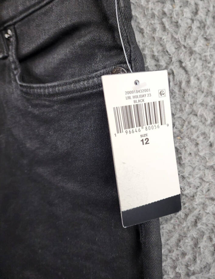 Lauren Ralph Lauren Coated High-Rise Skinny Ankle Jeans Women's 12 Black Zip Fly