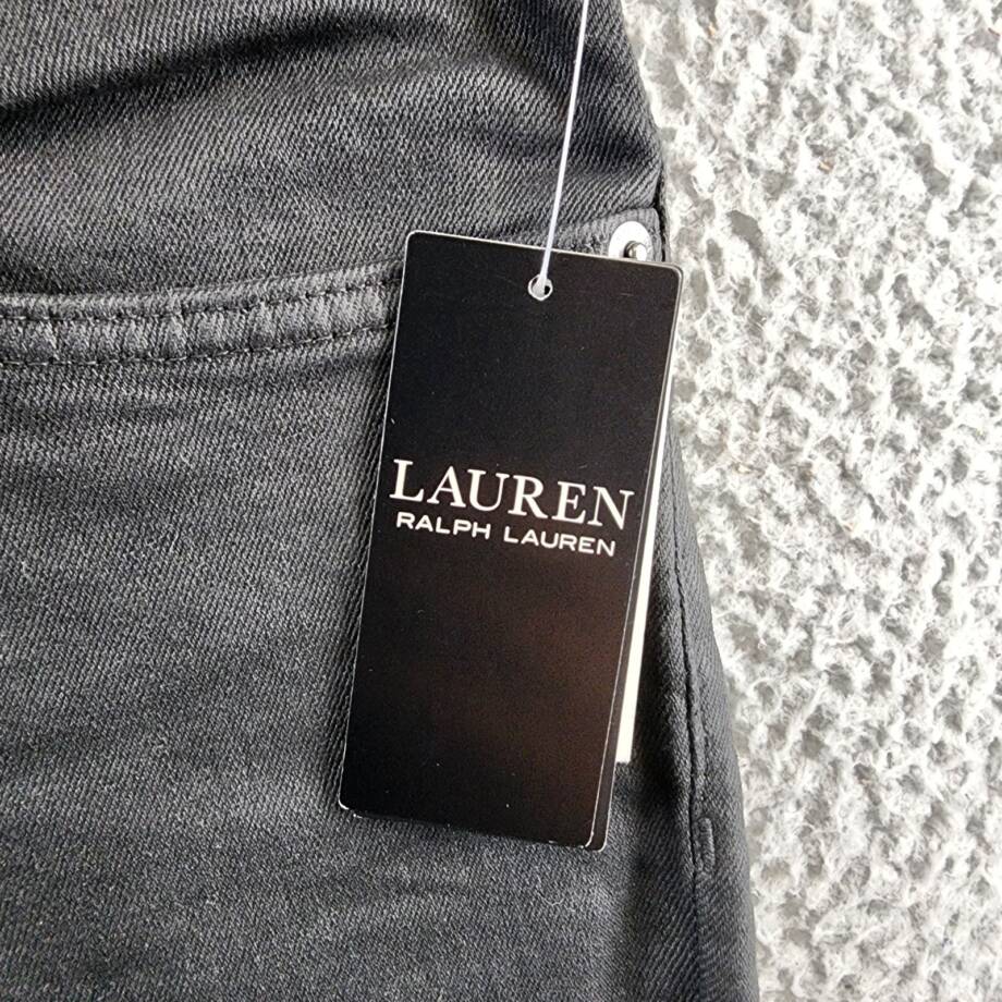Lauren Ralph Lauren Coated High-Rise Skinny Ankle Jeans Women's 12 Black Zip Fly