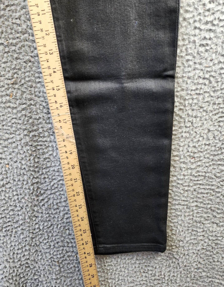 Lauren Ralph Lauren Coated High-Rise Skinny Ankle Jeans Women's 12 Black Zip Fly