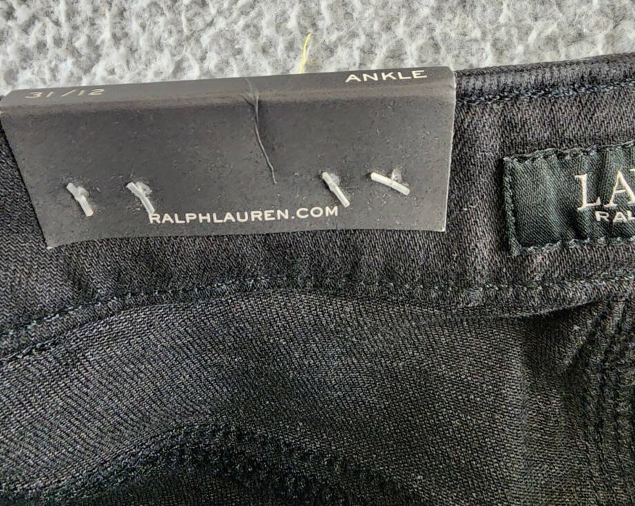 Lauren Ralph Lauren Coated High-Rise Skinny Ankle Jeans Women's 12 Black Zip Fly