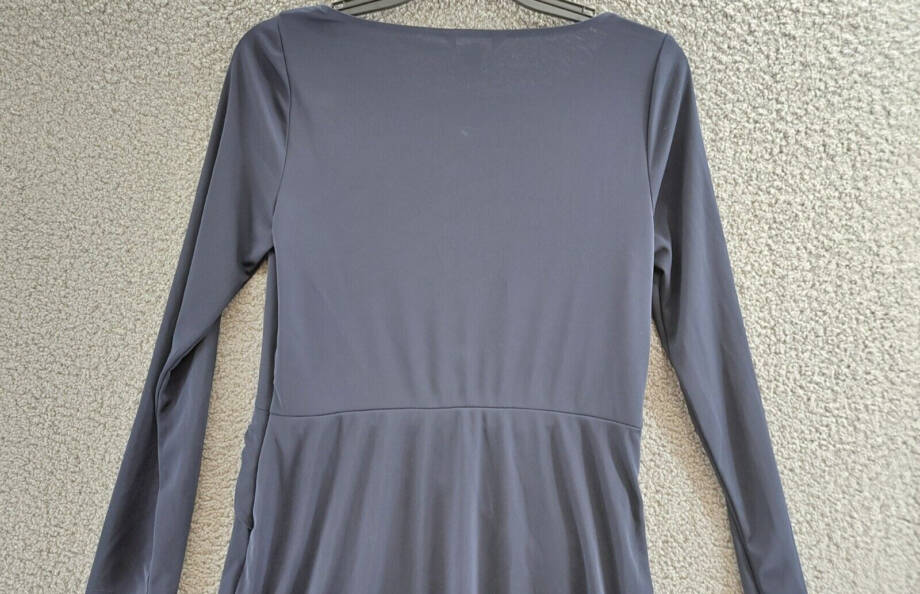 Lauren Ralph Lauren Buckle-Trim Stretch Jersey Dress Women's 10 Navy Long Sleeve