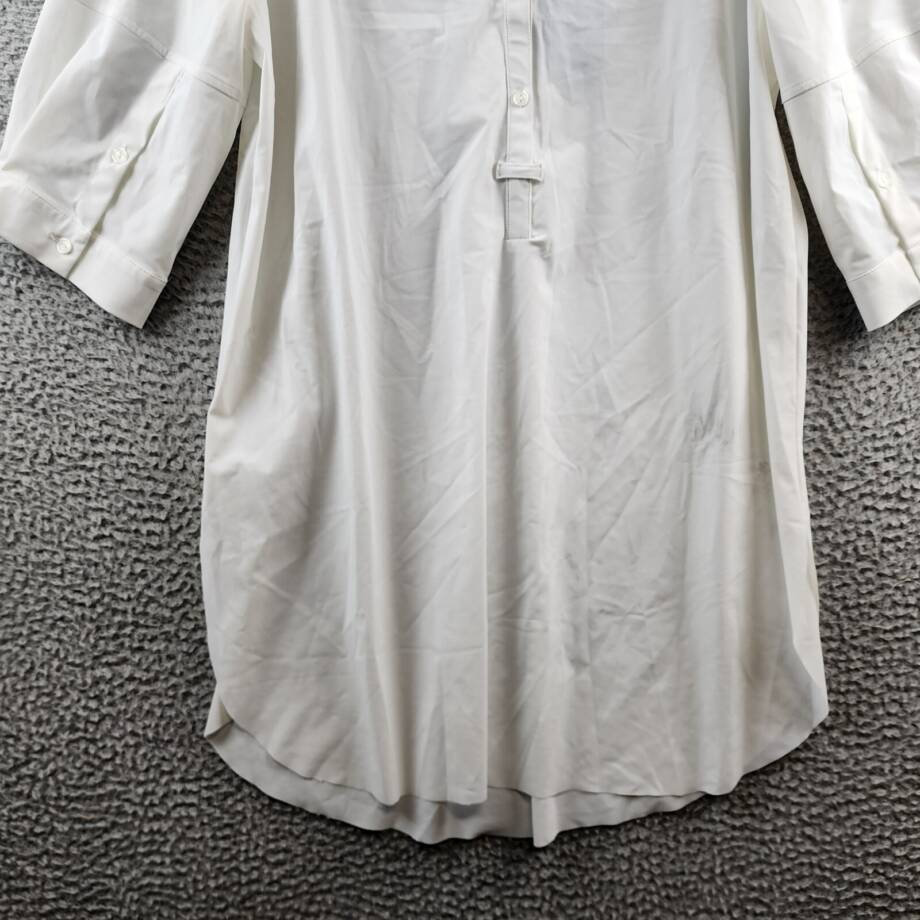 Lyssé Mariella Solid Shirt Women's M White Pullover Styling Elbow Sleeves