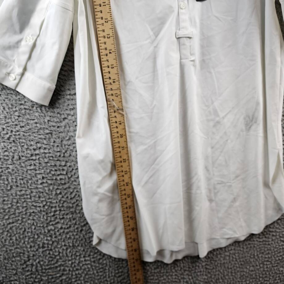 Lyssé Mariella Solid Shirt Women's M White Pullover Styling Elbow Sleeves