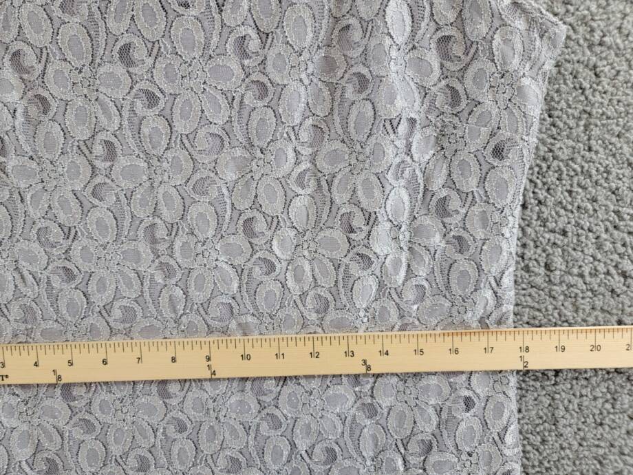 R&M Richards Beaded Neck Lace Dress Women's 16 Ivory Floral Crew Neck Sleeveless