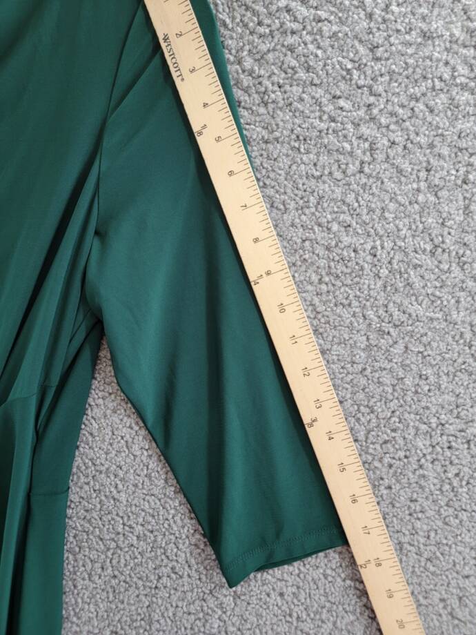 Lauren Ralph Lauren Twisted-Knot Jersey Dress Women's 16 Green Back Zipper