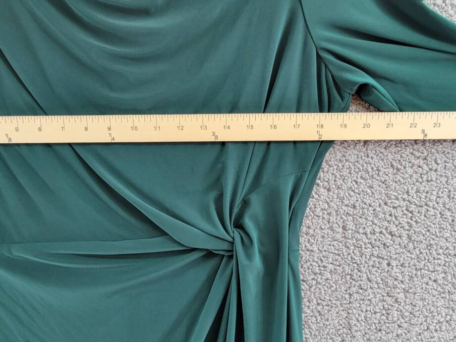 Lauren Ralph Lauren Twisted-Knot Jersey Dress Women's 16 Green Back Zipper