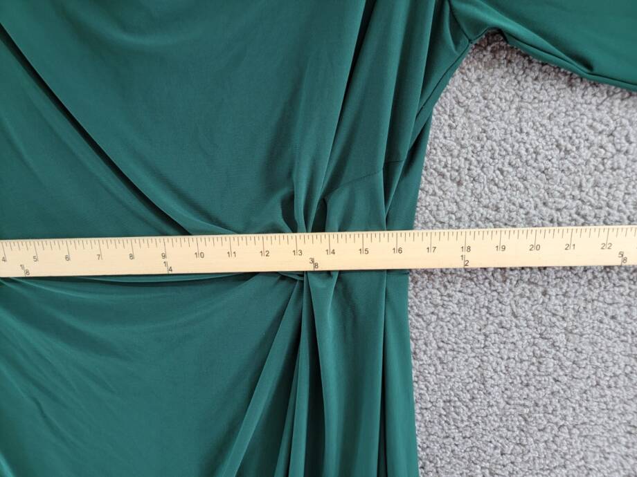 Lauren Ralph Lauren Twisted-Knot Jersey Dress Women's 16 Green Back Zipper