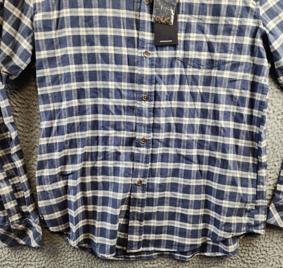 Rails Reid Button Front Shirt Men's M Midnight Grey Melange Pocket Long Sleeve~
