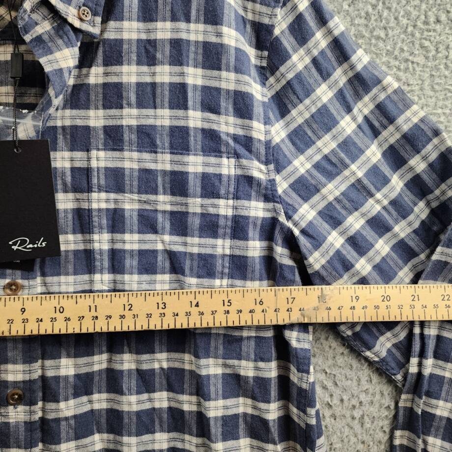 Rails Reid Button Front Shirt Men's M Midnight Grey Melange Pocket Long Sleeve~