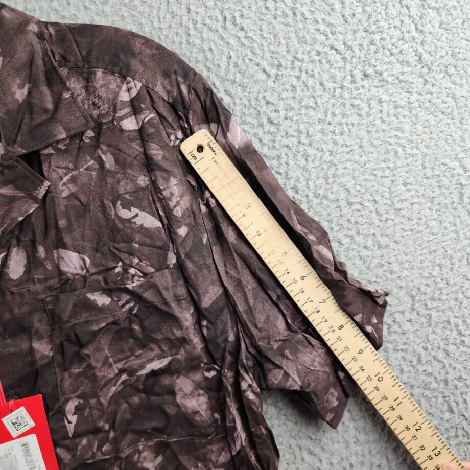HUGO Ellino Floral Print Relaxed Fit Button Up Camp Shirt Men's L Dark Brown S/S