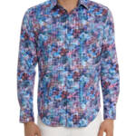 Robert Graham Outer Banks Printed Button Front Shirt Men's L Multi Long Sleeve