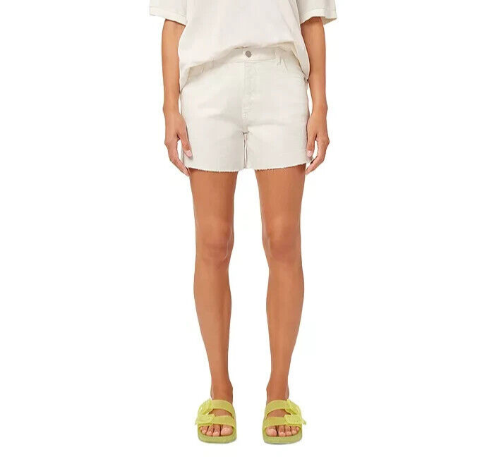 DL1961 Zoie Cutoff Denim Shorts Women's 29 White Frayed Hem Button Zip Closure