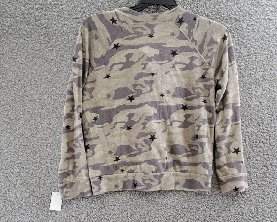 Monrow Printed Lace Up Sweatshirt Women's XS Multicolor Long Sleeve Pullover
