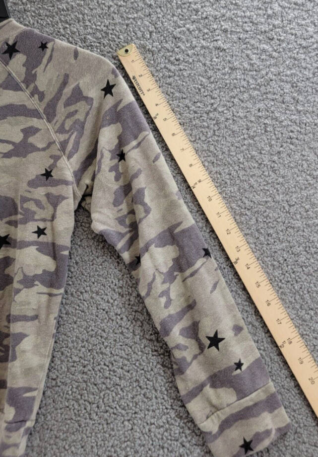 Monrow Printed Lace Up Sweatshirt Women's XS Multicolor Long Sleeve Pullover