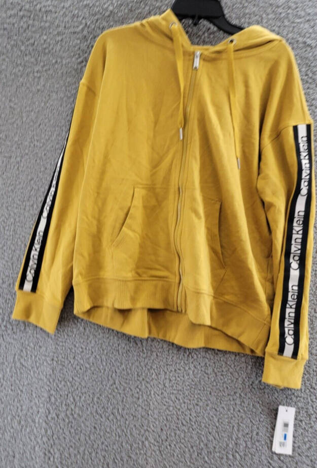 Calvin Klein Performance Full Zip Hooded Jacket Women's XL Cactus Long Sleeve