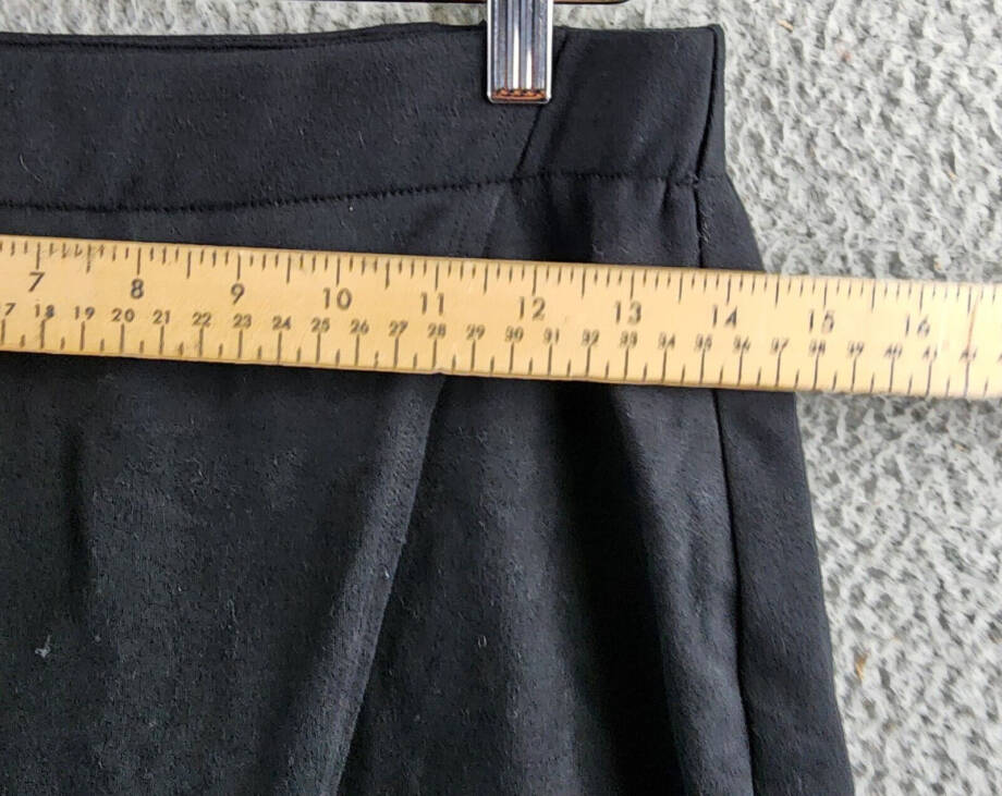 NIC+ZOE Cascade Asymmetric A-Line Skirt Women's S Black Elastic Waist Pull On
