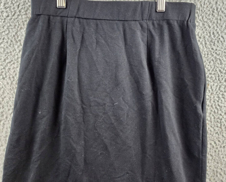 NIC+ZOE Cascade Asymmetric A-Line Skirt Women's S Black Elastic Waist Pull On