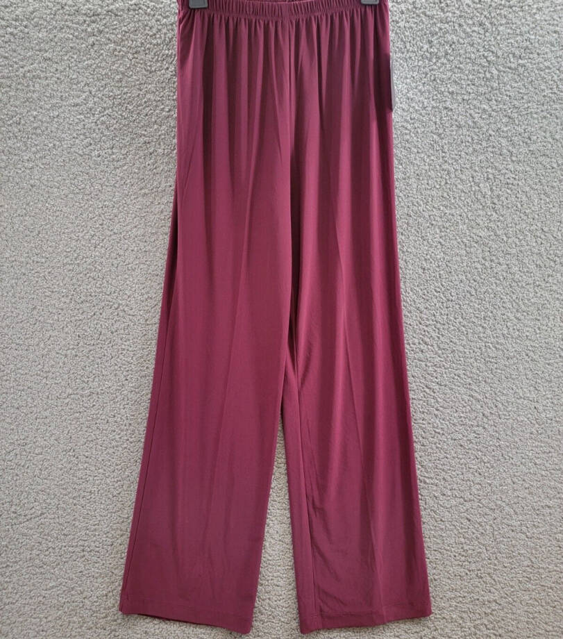 R & M Richards 3-Pc. Sequined Lace Pantsuit & Jacket Women's 6 Merlot 3/4 Sleeve