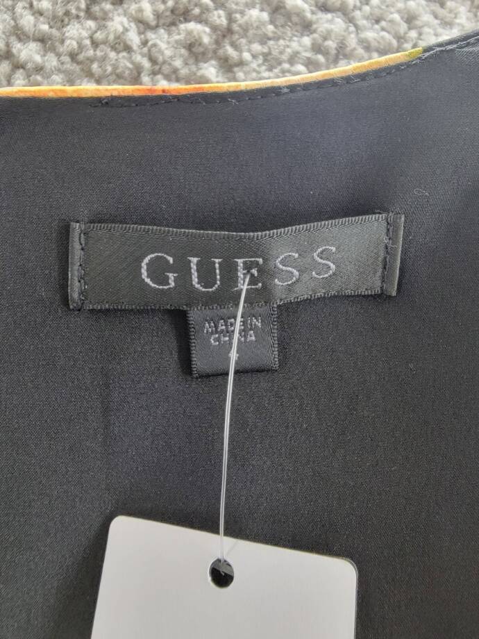 GUESS Printed Seamed Scoop-Neck Mini Dress Women's Peony Charm Back Zip Closure