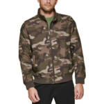 Club Room Regular-Fit Bomber Jacket Men's M Camouflage Full Zip Long Sleeve