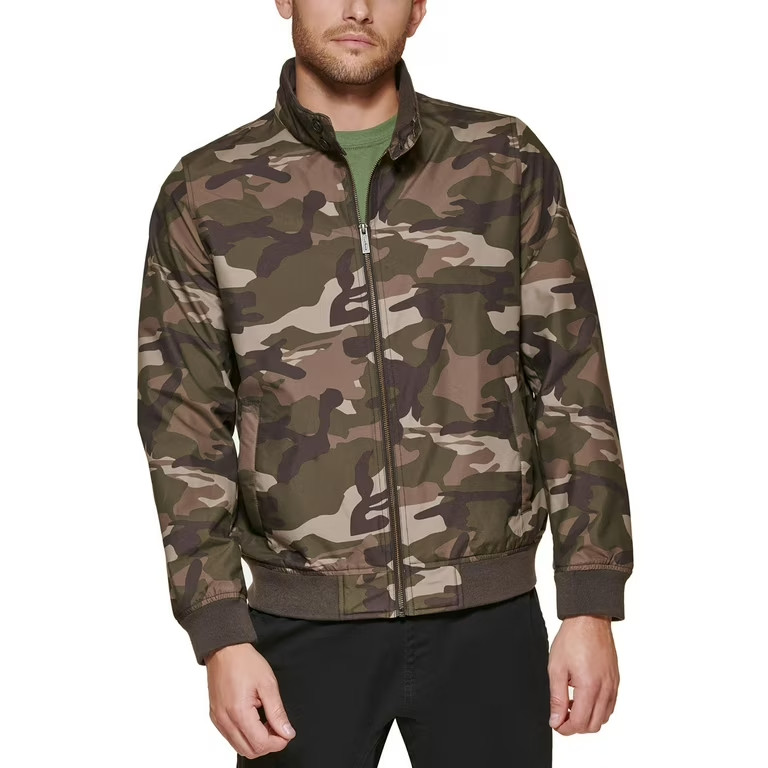 Club Room Regular-Fit Bomber Jacket Men's M Camouflage Full Zip Long Sleeve