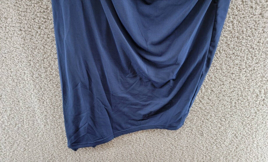 Sam Edelman Draped Knit Sheath Dress Women's M Navy V-Neck Sleeveless Pullover