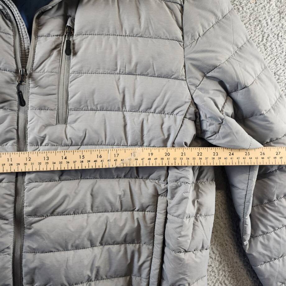 Club Room Quilted Packable Puffer Jacket Men's XL Heather Grey Zip Closure L/S~