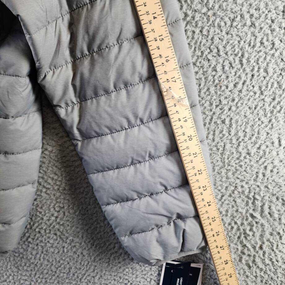 Club Room Quilted Packable Puffer Jacket Men's XL Heather Grey Zip Closure L/S~