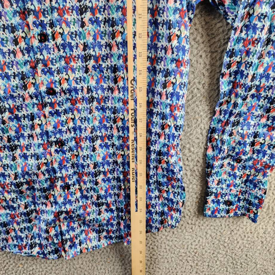 Robert Graham Maspeth Tailored Fit Woven Shirt Men's S Multicolor Button Closure