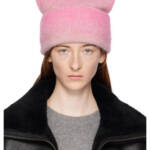 rag & bone Holly Wool Beanie Women's One Size Pink Multi Ribbed- 10"L x 9"W