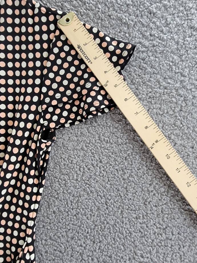 Anne Klein Polka Dot Flutter-Sleeve Faux-Wrap Dress Women's XXS Multi Pullover