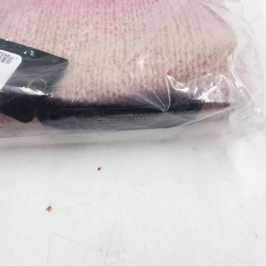 rag & bone Holly Wool Beanie Women's One Size Pink Multi Ribbed- 10"L x 9"W