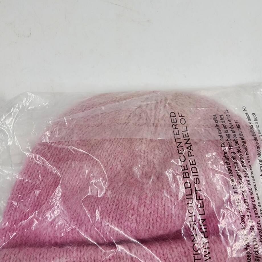 rag & bone Holly Wool Beanie Women's One Size Pink Multi Ribbed- 10"L x 9"W