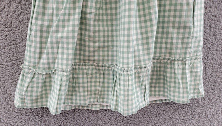 Polo Ralph Lauren Eyelet-Trim Gingham Madras Sleeveless Dress 6 Faded Mint/White
