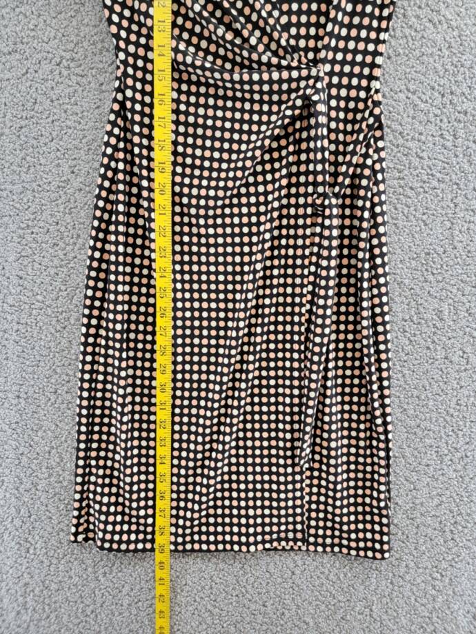 Anne Klein Polka Dot Flutter-Sleeve Faux-Wrap Dress Women's XXS Multi Pullover
