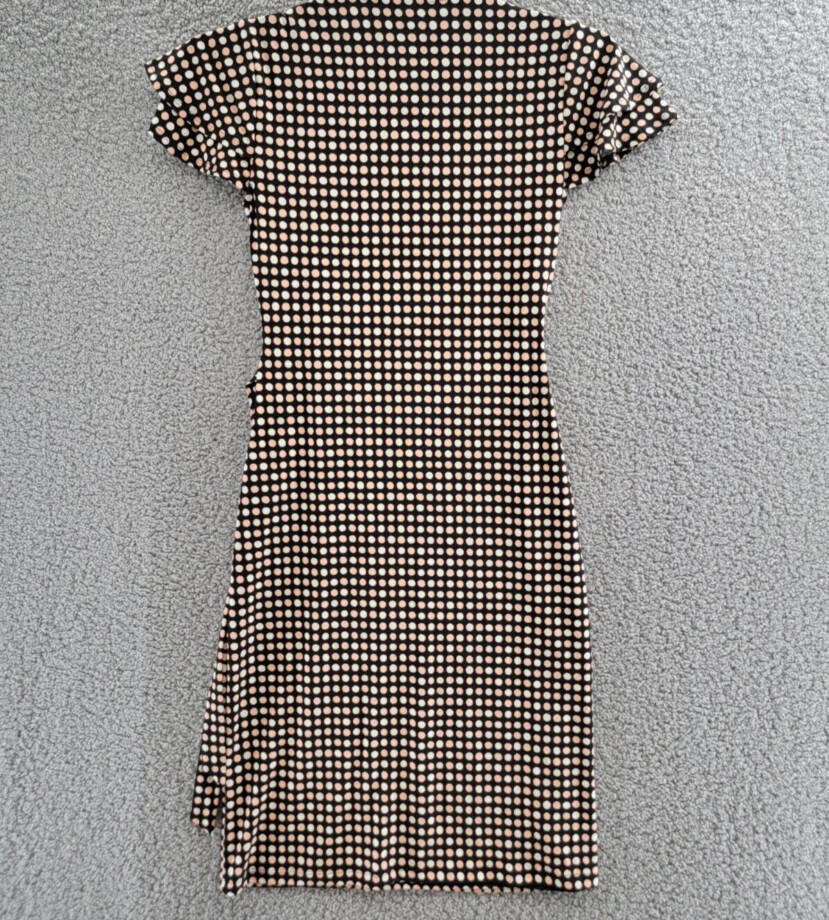 Anne Klein Polka Dot Flutter-Sleeve Faux-Wrap Dress Women's XXS Multi Pullover