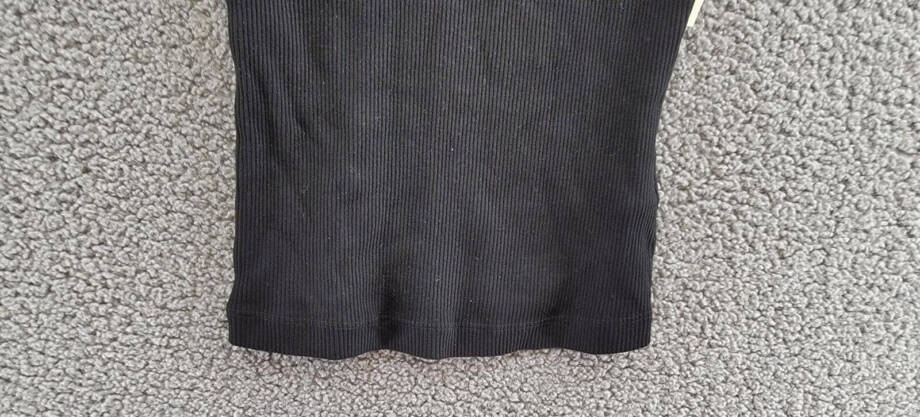 Agolde Arlo Rib Knit Pocket Tee Women's XS Black Solid Crew Neck Short Sleeve